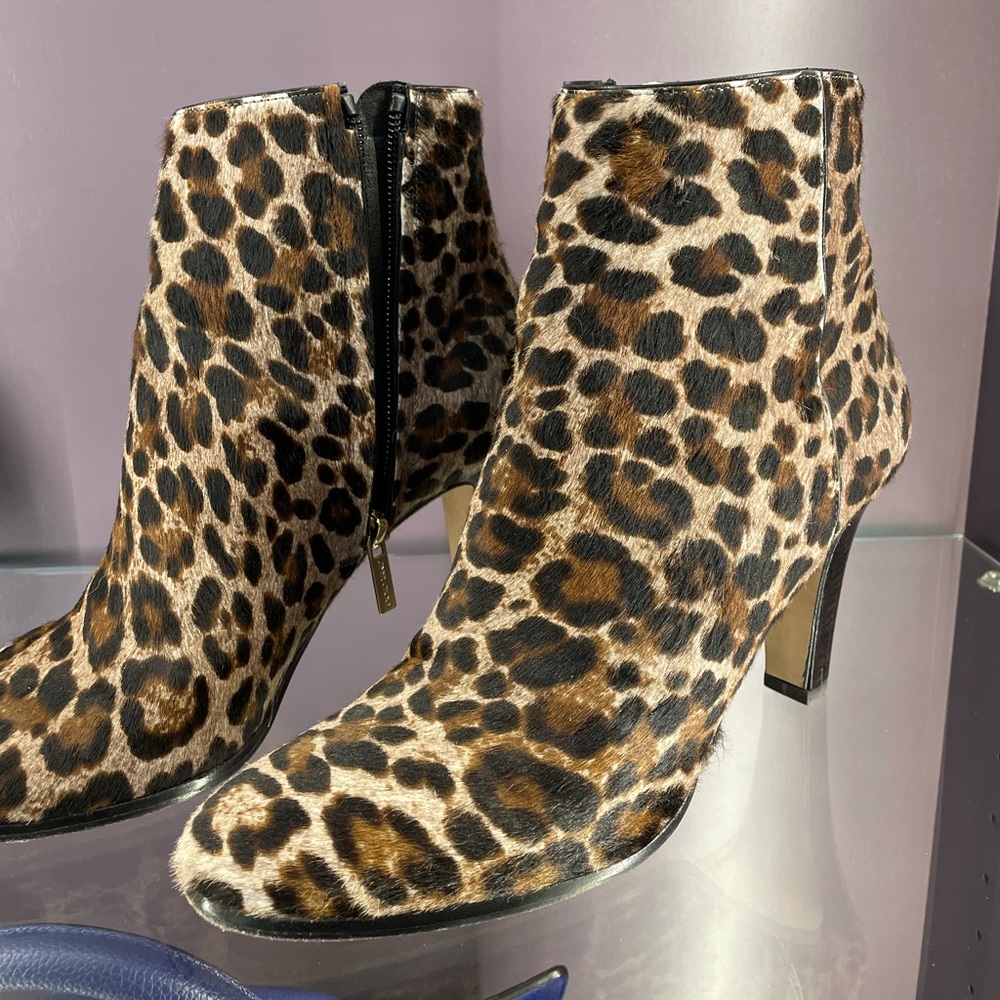 Jimmy Choo Pony Hair Animal Print Booties 38.5